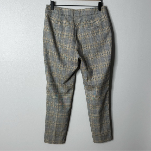 Zara Tartan Plaid Pants Trousers Ankle Length Black Pockets Straight Leg Size M - Picture 5 of 16
